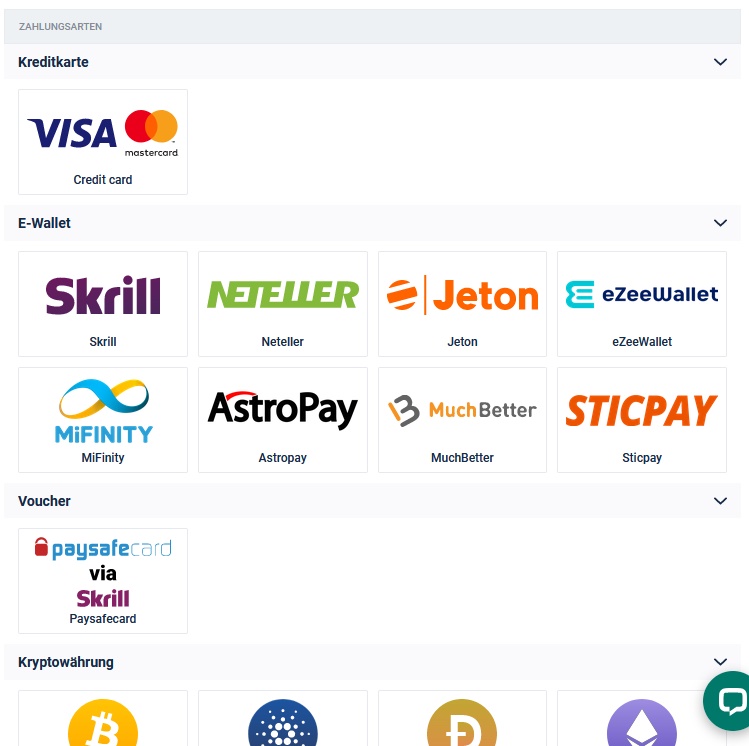 Ein Überblick über die verfügbaren Einzahlungsmethoden